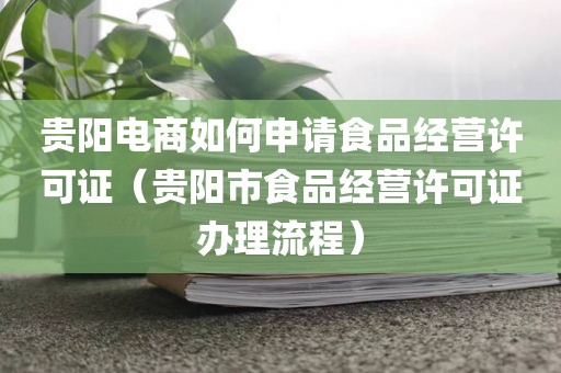 贵阳电商如何申请食品经营许可证（贵阳市食品经营许可证办理流程）