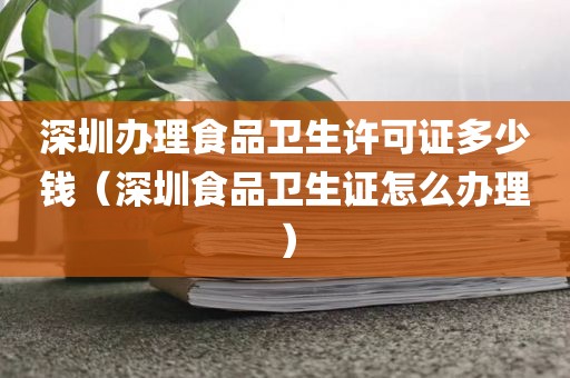 深圳办理食品卫生许可证多少钱（深圳食品卫生证怎么办理）